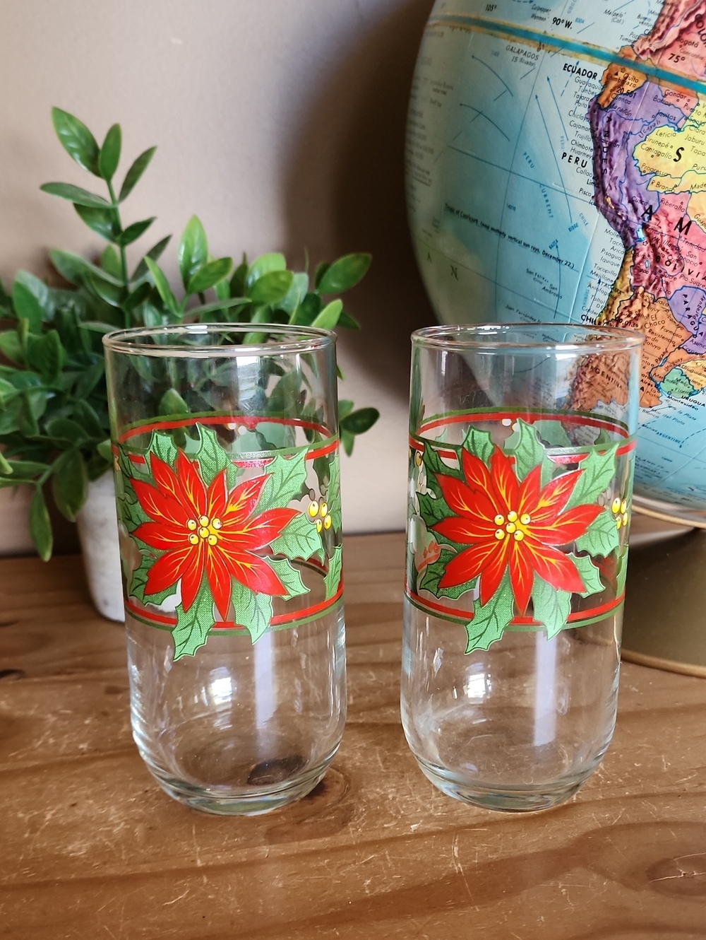 Vintage Poinsettia tumbler